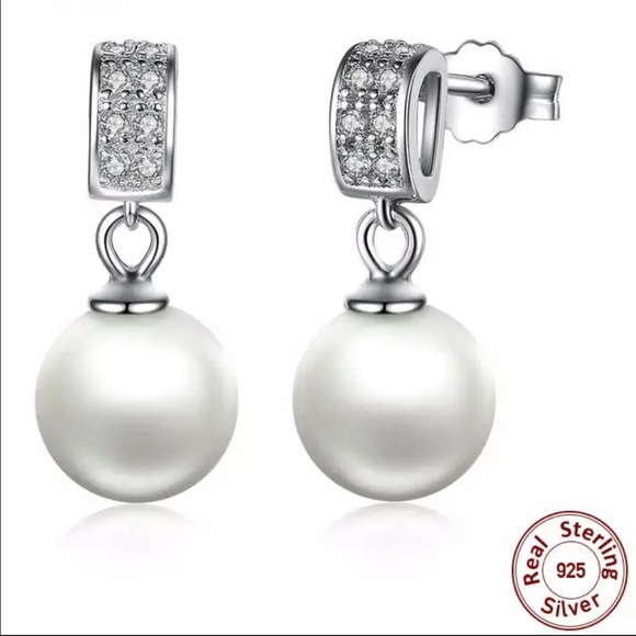 Jewelry - Sterling Silver Pearl Drop Earrings
